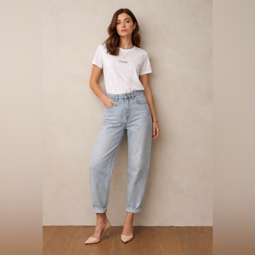 Barrel Jeans Light Wash High Rise Cropped Relaxed Denim clean girl aesthetic 8